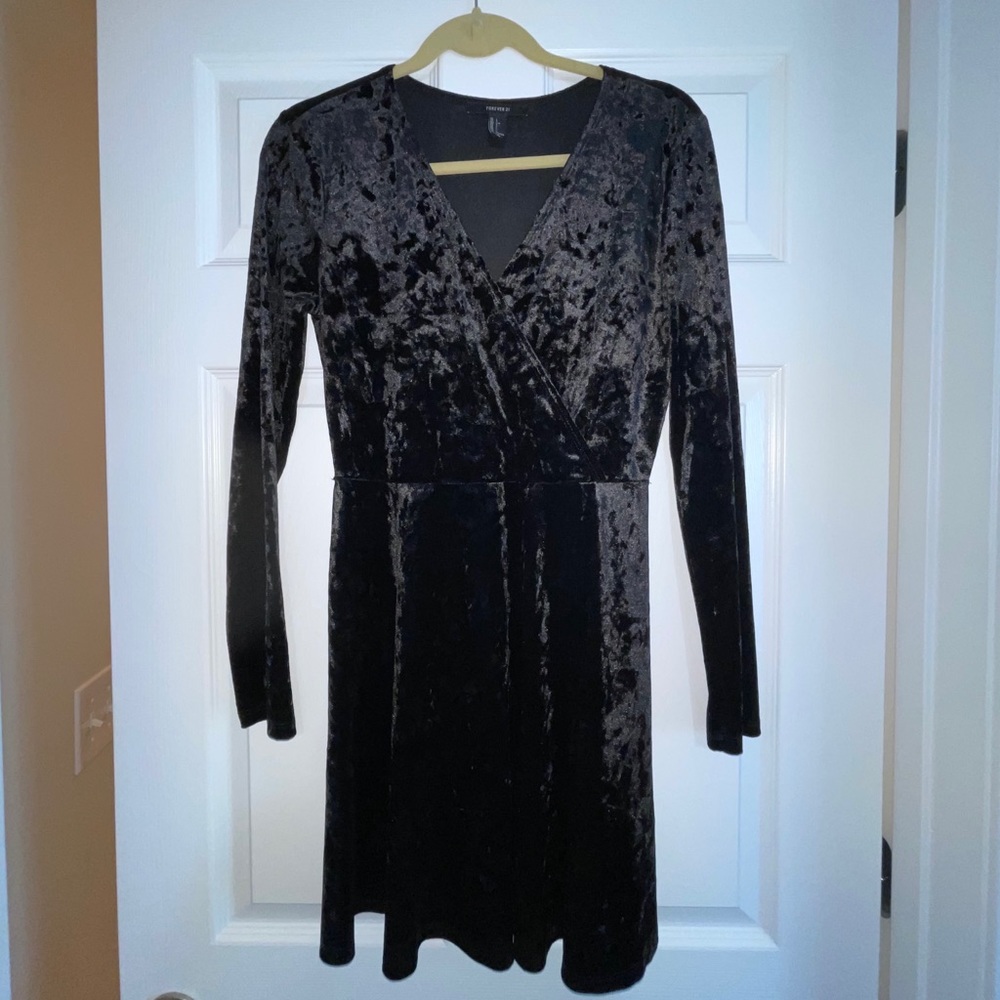 Black velvet dress
